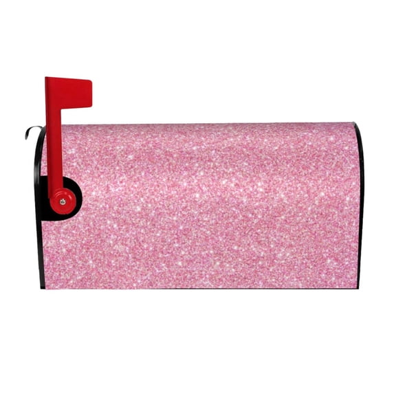 Logiee Glitter Pink Print Post Letter Box Wrap Decor, Mailbox Cover Suitable for Standard Mailbox and Large Size Mailbox,Outdoor Yard Decoration-21x18 in