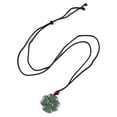 thumbnail image 3 of Natural Jadeite Carved Clover Pendant Necklaces Adjustable Nylon Cord Slider Necklaces 29.29 inch(74.4cm), 3 of 4