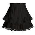 thumbnail image 3 of TaTaai Ladies Elastic Waist Layered Skort Solid Color Pleated Ruffle Shorts Casual Summer Skirt Pants Tiered Style Gift, 3 of 8