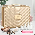 thumbnail image 3 of EasyinBeauty  Travel Makeup Case with Lighted Mirror - Gold, 3 of 7