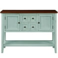 thumbnail image 5 of Buffet Cabinet Sideboard, 46" Dining Room Console Table w/ 4 Storage Drawers, 2 Cabinets, 1 Bottom Shelf, Buffet Server Cabinet, Kitchen Console Table Home Furniture Side Cabinet, Retro Blue, Q3726, 5 of 10
