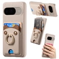 thumbnail image 1 of Étui pour FOXDOCK Google Pixel 9, Cuir, Bague Ours, Porte-Cartes, 1 of 4