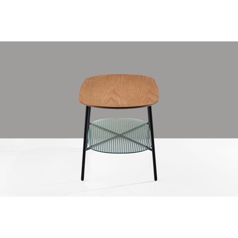 Adesso, Diane Coffee Table, Natural Wood & Black, MDF