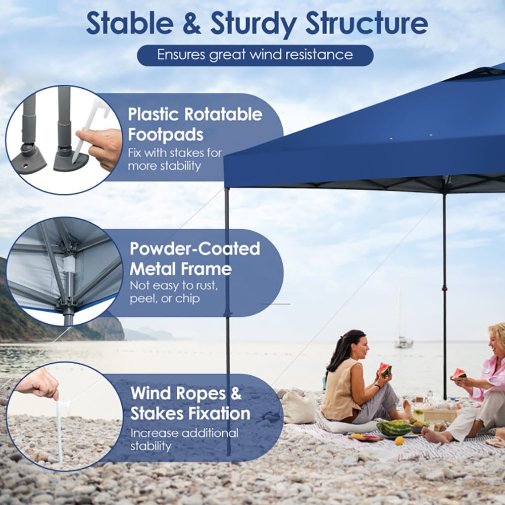 Aimee Lii 10 x 10 Feet Foldable Outdoor Instant Pop-up Canopy with Carry Bag, Backyard Canopy Gazebo for Party Camping BBQ Events, Blue Aimee Lii 10 x 10 Feet Foldable Outdoor Instant Pop-up Canopy with Carry Bag, Backyard Canopy Gazebo for Party Camping BBQ Events, Blue