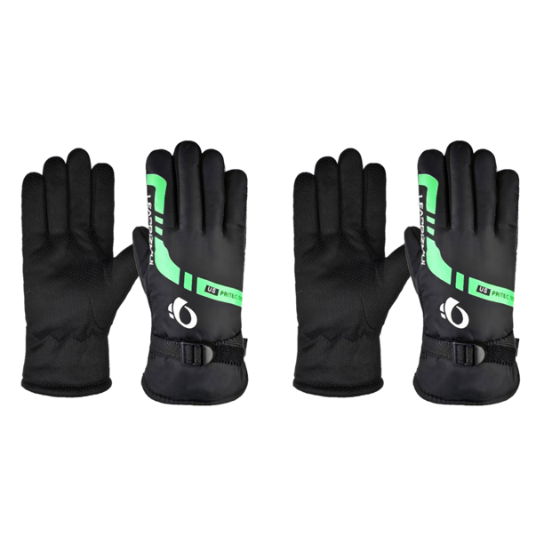 2uds. Guantes Hombre Antideslizantes Entrenamiento Invierno Térmicos Bicicleta Verde