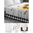 thumbnail image 6 of Vintage Sunflower King Size Flat Sheet, Wrinkleproof & Fadeproof Cooling Flat Bed Sheet Only, Spring Floral Summer Botanical Plaid Breathable Soft Bedding Top Sheets 105 x 98 Inches, 6 of 8