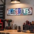 Produfy Ryle Drsoum Dads Rules Metal Sign 4x16in Man Cave Decor - Walmart.com