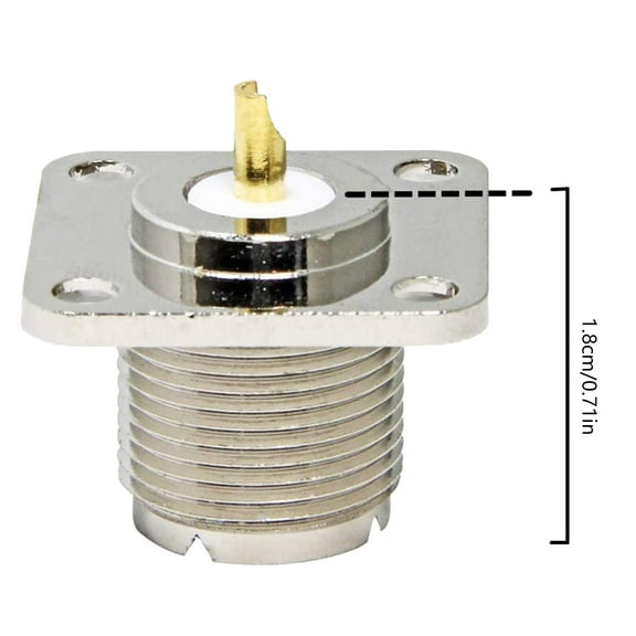 COOLHOOD 4-Hole Chassis Mount, Flange Panel Mount Connector Solder Cup Coax Connector SO-239 Bulkhead Adapter