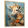 thumbnail image 2 of Designart "Azure And Tan Giraffe Likeness" Animals Giraffe Floater Framed Wall Art Prints, 2 of 5