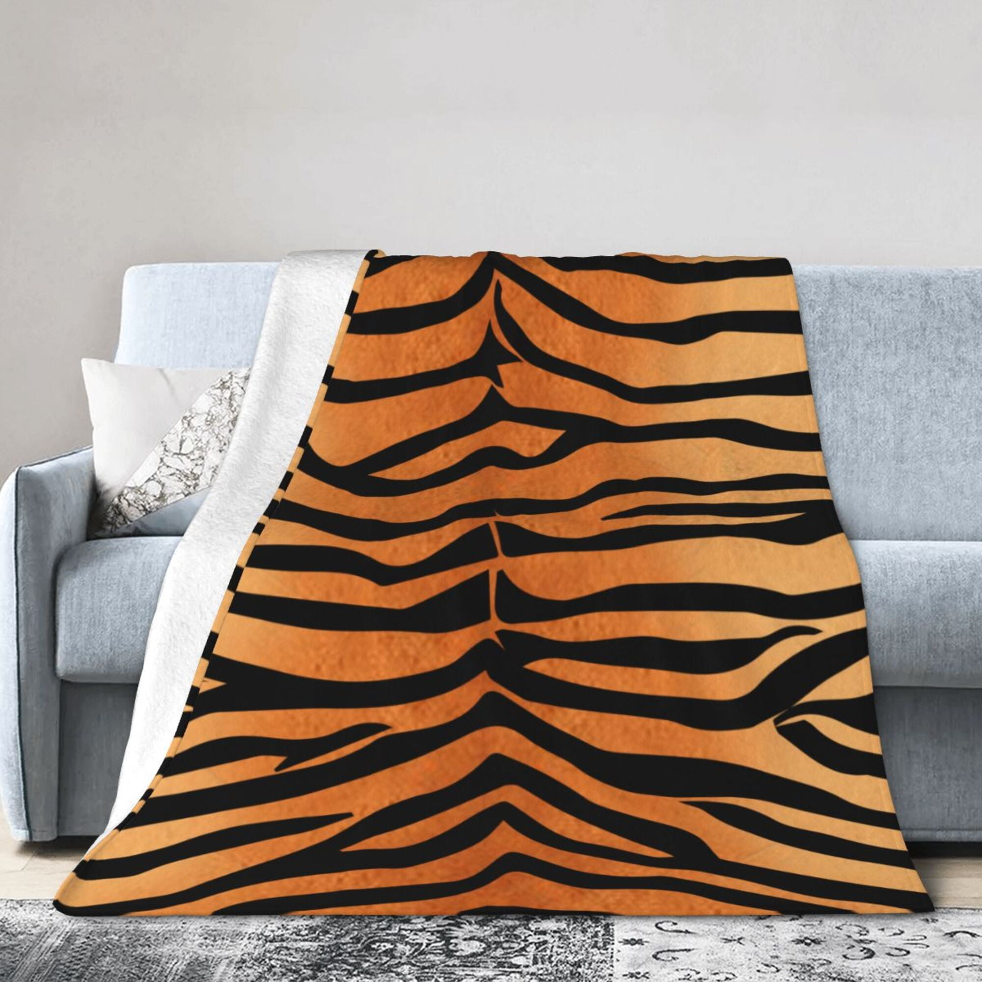 DouZhe Ultra Soft Micro Fleece Lightweight Flannel Bed Blanket Tiger Stripe Print Cozy Warm Throw Blankets 60 x50 Walmart