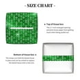 thumbnail image 5 of Lsque Shiny round green sequins Printed Tissue Box Cover Holder, Facial Paper Organizer Dispenser,Square with Bottom Belt, PVC Leather Decorative Organizer, 5 of 7