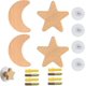 thumbnail image 1 of Wooden Wall Hook 4PCS Self Adhesive Decorative Wardrobe Hooks Star Moon Shape,Hanging Clothes Hat Scarves,for Bedroom Living Room, 1 of 4