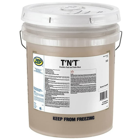 Zep T'N'T Brushless Truck and Trailer Wash - 5 Gallon (1 Unit) 37635 - Removes Exhaust Deposits, Road Film, and Bug Residues