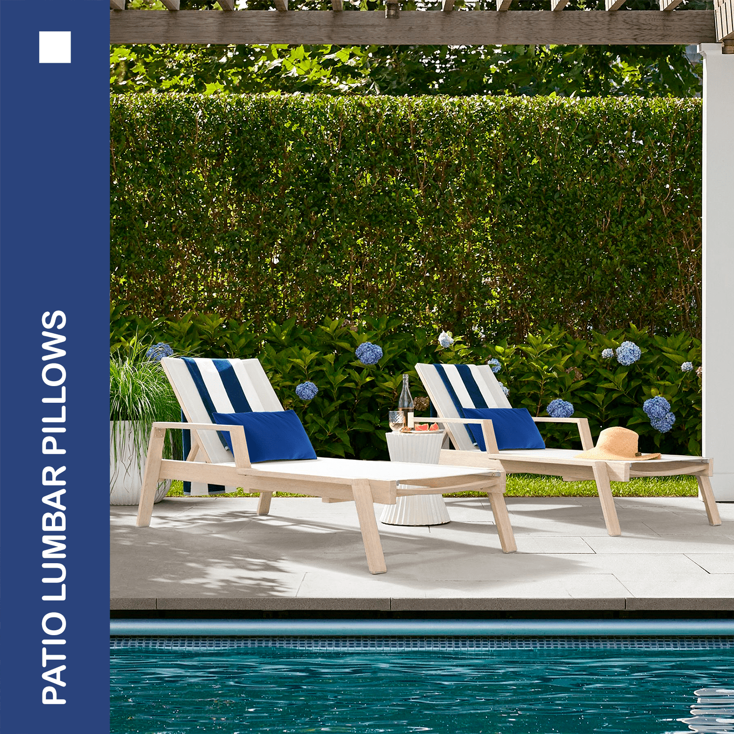 YOOZEKU Indoor Outdoor Lumbar Pillows,Waterproof Outdoor Pillows Set of 2 for Patio Furniture,12x20 Inch,Navy Blue
