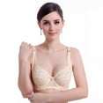 thumbnail image 4 of Baqcunre Bras For Women Women Push Up Deep V Ultrathin Underwire Padded Lace Brassiere Bra Bras For Women No Underwire Khaki 34B, 4 of 9