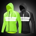 thumbnail image 3 of Men Windproof Hooded Cycling Jacket Breathable High Visibility Reflective Bike Bicycle Riding Sports Coat Jacket, 3 of 8