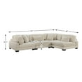 thumbnail image 6 of Lexicon Traverse 4-Piece Upholstered Corduroy Fabric Modular Sectional in Beige, 6 of 9
