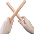 thumbnail image 3 of 5 Pcs Musical Percussion Instrument Set for Kids, Include 1 Pair Wood Claves Rhythm Sticks, 1 Pair Wood Egg Shakers and 1 Set Musical Triangle Percussion, 3 of 5