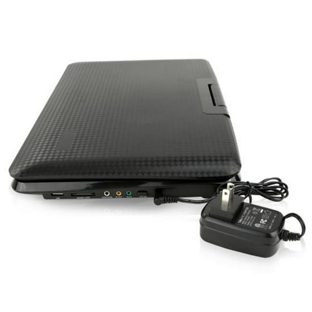 15 in. Portable CD & DVD HD Wild Screen Player with USB Card Reader Black