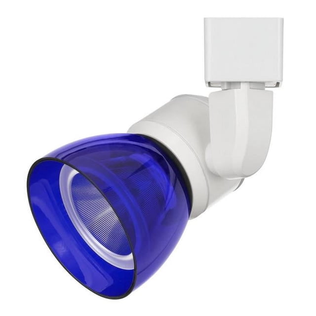 Benjara BM220627 10W Integrated LED Track Fixture with Polycarbonate Head, White & Blue