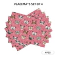 thumbnail image 2 of Placemats Set Of 4 / 6, Abstract Cute Cat Face Pink Placemats For Dining Table Indoor/Outdoors Heat Resistant Washable Placemats 18" X 12", 2 of 8
