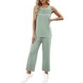 thumbnail image 3 of Conjunto de ropa de verano WIHOLL de dos piezas para mujer, color verde XL, 3 of 5