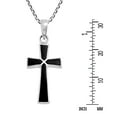 thumbnail image 2 of AeraVida Unisex Minimalist Black Onyx Christian Cross Sterling Silver Necklace, 2 of 6