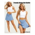 thumbnail image 5 of Women Pleated Tennis Skirt with Pockets Shorts Crossover High Waisted Athletic Golf Skorts Workout Sports Skirt, 5 of 8