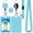 Baby Blue, variant on Purple Lanyards for Id Badges,Sliding ID Badge Holder Key Card Work Badge Sleeve with Retractable Badge Reel for Office, School Teacher, ID Credit Cards, Key Cards, Driver Licenses, Pass