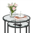 thumbnail image 5 of Alden Design Round Metal Nesting End Table Set of 2 with Glass Top for Living Room, Black, 5 of 10
