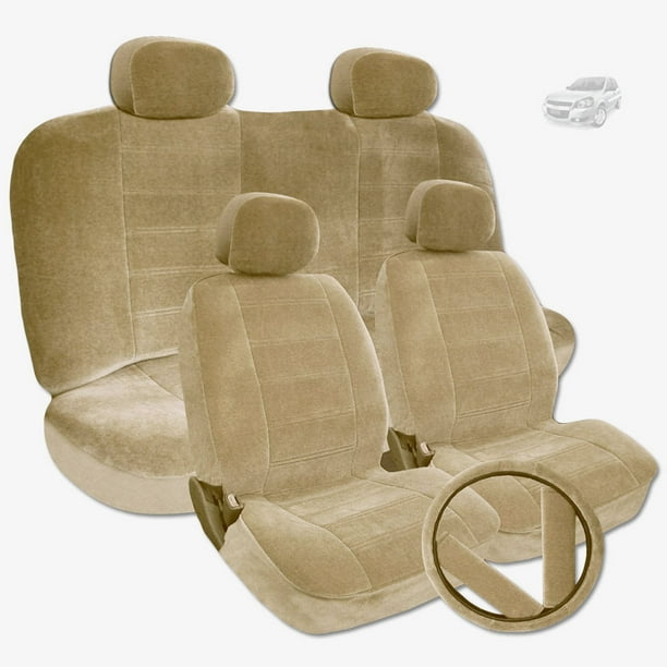 New Semi Custom Premium Grade Beige Velour Car Seat And Steering Wheel Covers Full Set No Cost Com New Semi Custom Premium Grade Beige, New Car Seats Cost