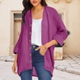 thumbnail image 2 of BODOAO Womens Open Front Cardigan Shirt Soft Cotton Linen Long Sleeve Lightweight Coat Casual Solid Color Button Loose Tops Fashionable and Solid Color V Neck Long Sleeved Button Cardigan Purple S, 2 of 9