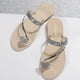 thumbnail image 5 of Amzcrzy Zapatos de mujer,Zapatos de mujer,Zapatillas de mujer, Sandalias y pantuflas de suela blanda con puntera de diamantes de imitación para mujer, zapatos de playa planos minimalistas Sandalias M, 5 of 7