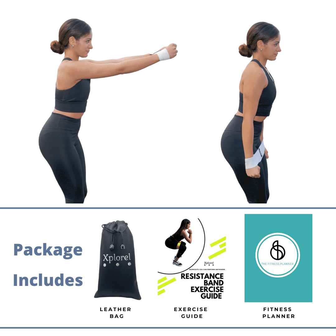 Xplorel Resistance Bands w/ Carry Bag, Exercise Guide, & Fitness Planner, 5 Pack