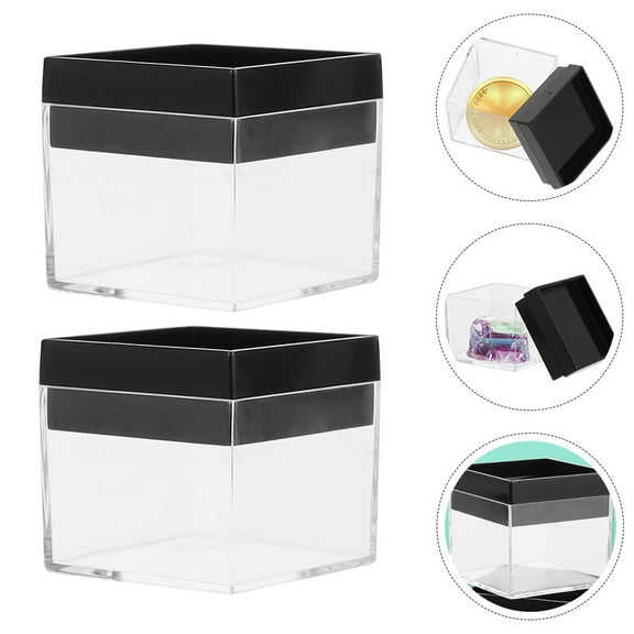 CATIEBYE Stone Display Case Rock Display Case Clear 12Pcs