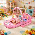 thumbnail image 4 of Baby Piano Play Gym Activity Mat, Pink Animal Hanging Rattles Kick Piano Fitness Playmat, Early Sensory Educational Tummy Time Toy for Newborn Infants 0-13 Months, 4 of 7