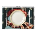thumbnail image 3 of Fenyluxe  Snowman Red and Black Buffalo Plaid Christmas Placemats Set of 4,Seasonal Winter Xmas Holiday Table Mats for Party Kitchen Dining Decoration 18x12in, 3 of 8