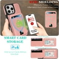 thumbnail image 6 of Case for iPhone 12 Pro Max, Compatible with MagSafe, Magnetic 2 in 1 Detachable Wallet Case with Card Holder Women Men, Business PU Leather RFID Blocking Flip Kickstand Credit Slots, Pink, 6 of 11