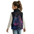 thumbnail image 2 of Uorisanigo Unisex Kids Fleece Vest Fuzzy Jacket Sleeveless Full Zipper Top for Boys Girls, Lightweight Stand Collar Colorful Tech Wolf Tank Top Fall Fashion Outfits Clothes, 2 of 7