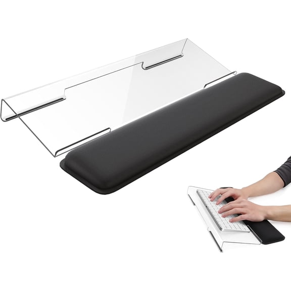 Clear Keyboard Wrist Rest - Ergonomic Pad for Office Desktop