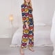 thumbnail image 3 of Balery Fox Face Conjunto de Pijama con Estampado para Mujer, Conjunto de Dos Piezas con Manga Larga, Ropa de Dormir Suave con Bolsillos, Pijamas Cómodos-X-Large, 3 of 7