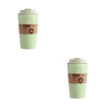 thumbnail image 1 of Wosthever Botella de café de bambú Agua Refrigeración del automóvil Taza de plástico térmico Vasos de gran capacidad para viajes Camping Verde 2Conjunto, 1 of 6
