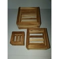 thumbnail image 2 of Jim's Orchid Supplies Teak Wood Square Orchid and Plant Baskets Set of 3. 1 Each 4, 6 and 8 Inch with 3-20 inch Hangers., 2 of 3