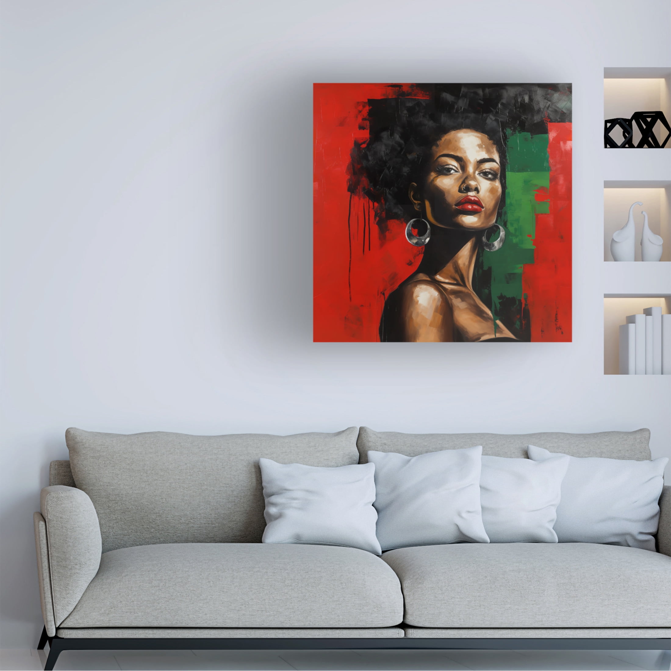 Canvas Wall Art - Ray Heere 'Colorful Model 22' Wall Art for Living Room, Bedroom, or Office Décor by Trademark Fine Art - 35 x 35 Inches