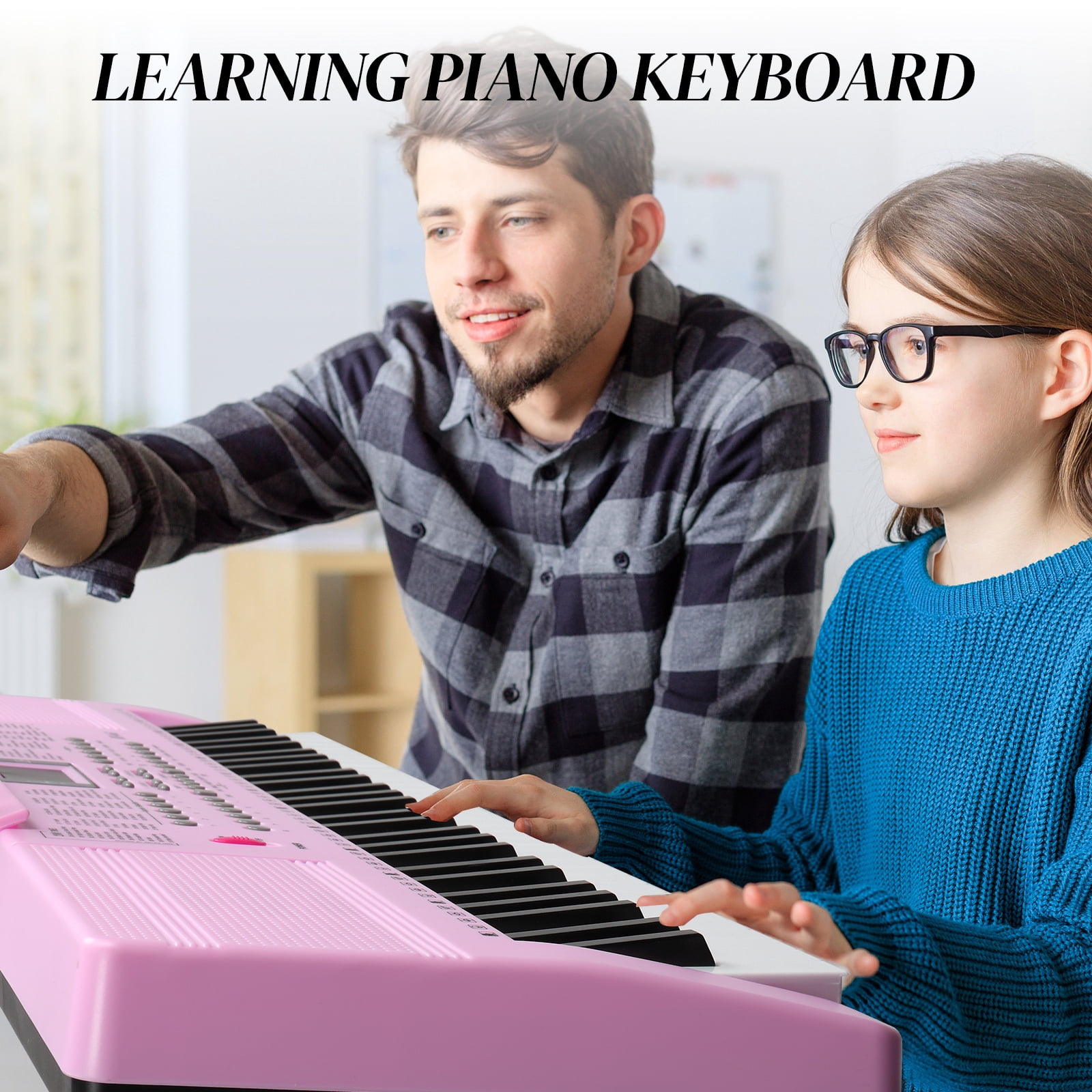 Ktaxon 61 Keys Keyboard Piano with Lighted Keys, X-Stand, Piano