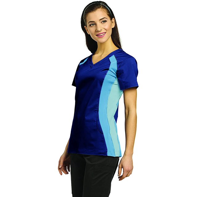 White Cross Allure Womens 715 Contrast Knit Side Panel Scrub Top