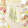 thumbnail image 5 of Baby Gauze Towels for Kids Soft Handkerchief Newborn 100% Cotton Bright Lemon Leaves Triangles Absorbent 12x12 Inch 3 Pack, 5 of 7