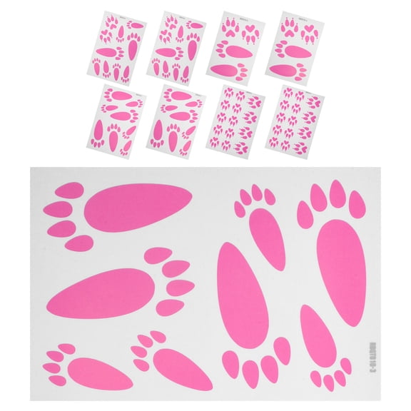 DRAFIDEEP Easter Bunny Footprint Stickers - Adorable Self-Adhesive Decals for Walls, Floors, Furniture & Holiday Decoration