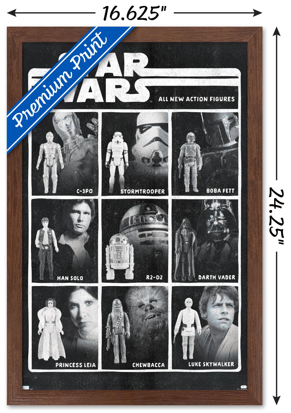 Star Wars: Saga - Action Figures Wall Poster, 14.725" x 22.375", Framed