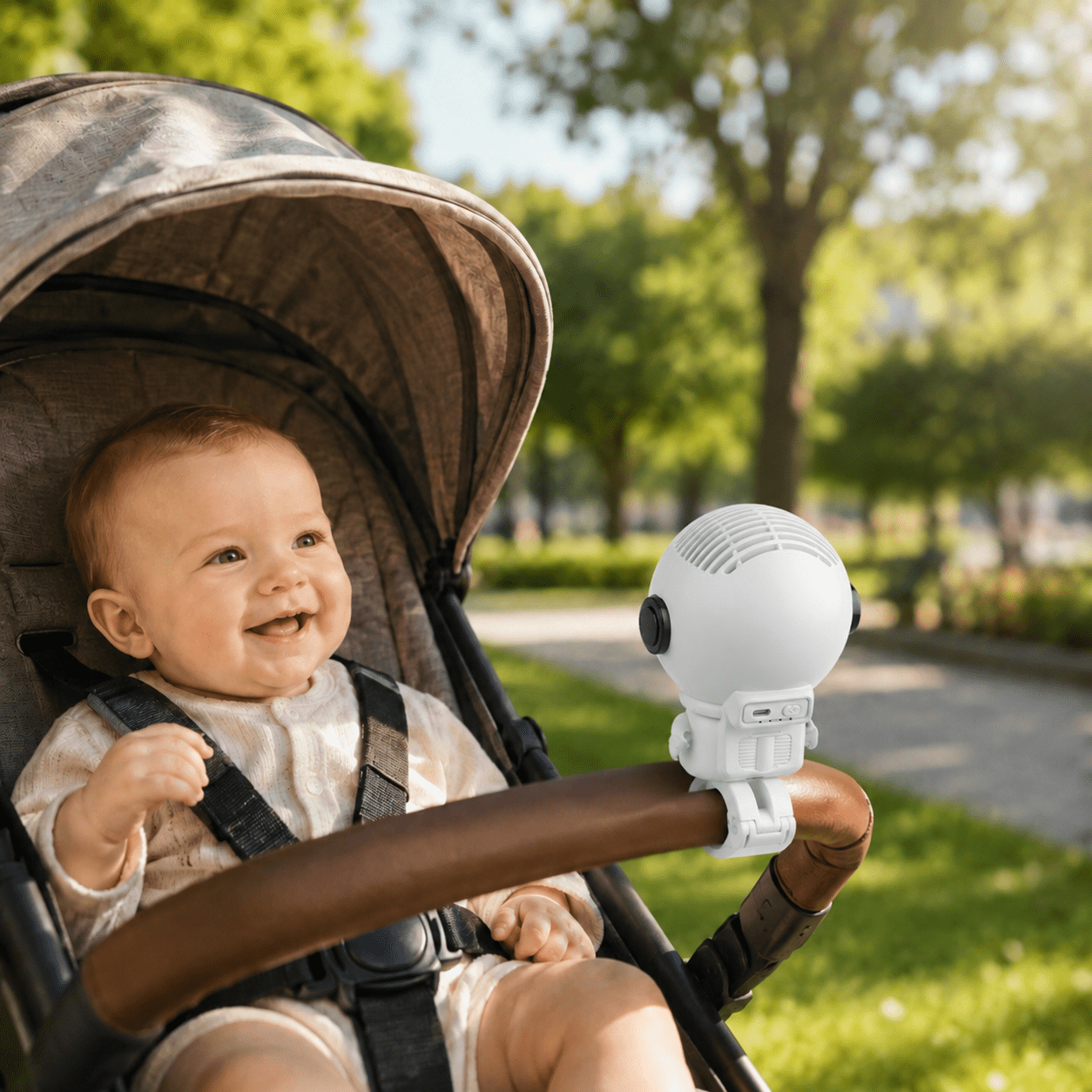 Clip Fan – Mini Stroller Fan with 12H Cooling, 4 Speed, One‑Click Detachable for Stroller or Desk, Safe Stroller Fan for Crib Car Seat Nursery Travel, Gifts for Baby Mom